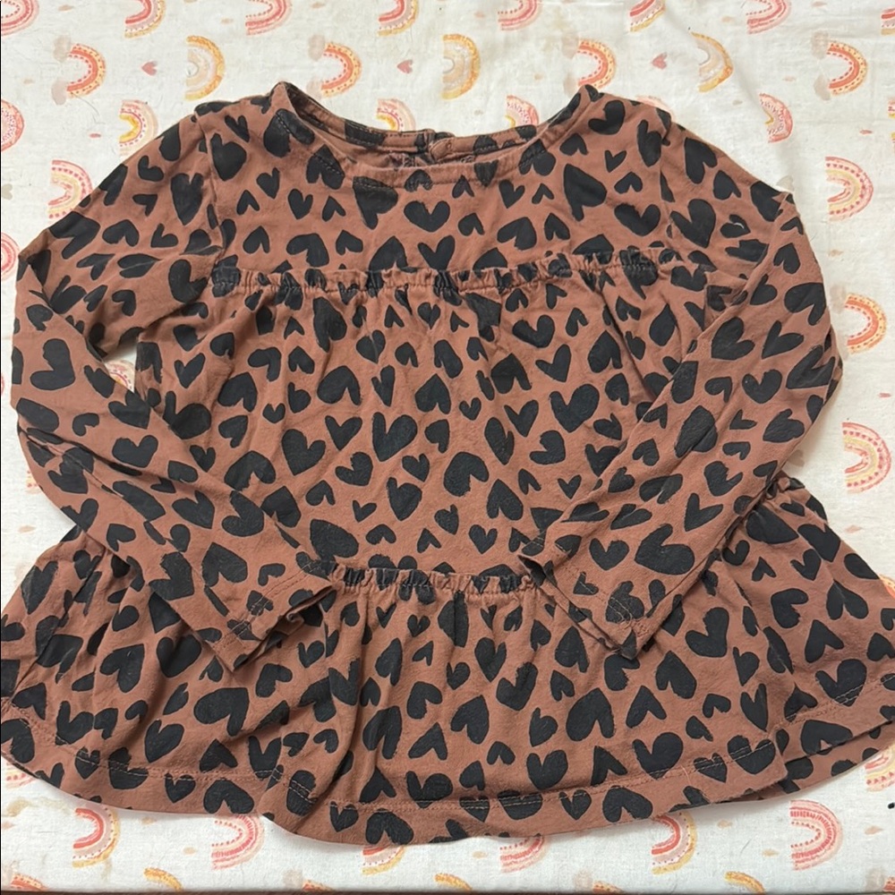 Carter's Brown and Black Long Sleeve Leopard Print Tee